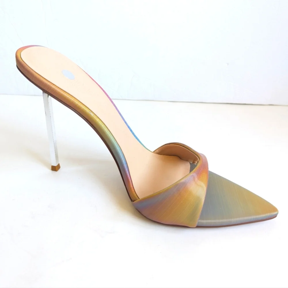 Iridescent Pointed Toe Stiletto Mule Heel - Women - Picture 1 of 16